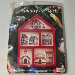 Bucilla Cross Stitch Holiday Hutch  Christmas Village Counted Cross Stitch kit